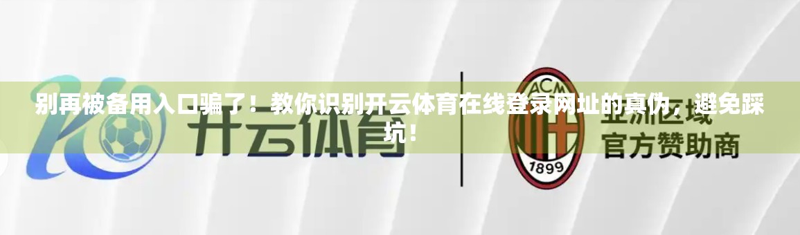 别再被备用入口骗了！教你识别开云体育在线登录网址的真伪，避免踩坑！