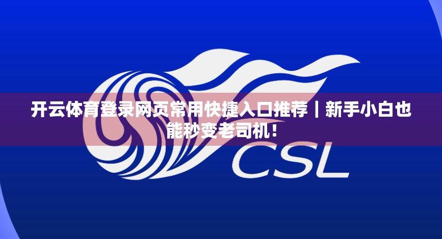 开云体育登录网页常用快捷入口推荐｜新手小白也能秒变老司机！